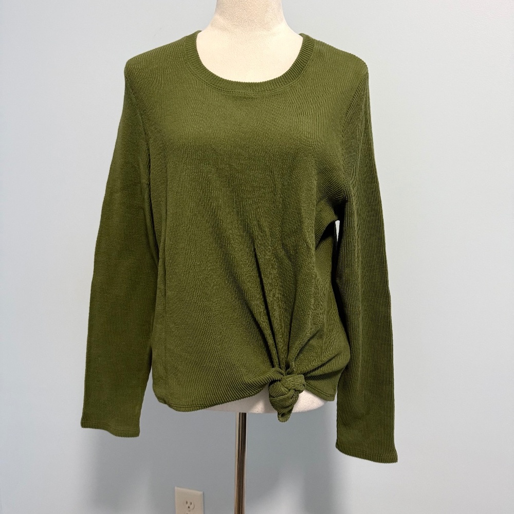 Madewell Women’s Elwood Knot Front Green Top Size XL